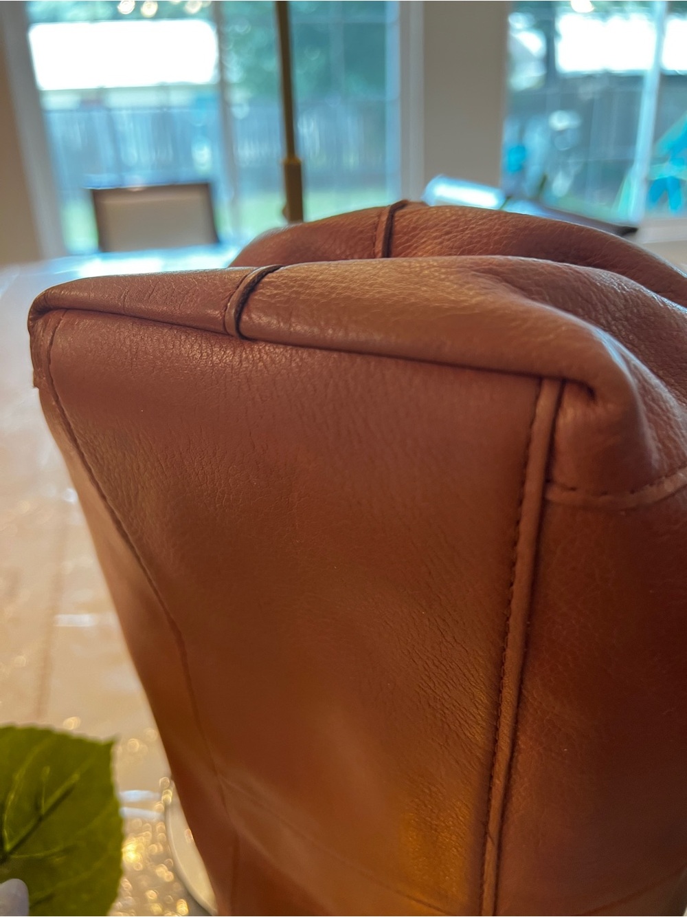 Leather American Leather Co Brown Genuine Leather Hobo Shoulder Bag Tote Brown - Picture 4 of 10